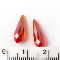 Zirkonia, Prisma, Tropfen, orange, 15 x 5 mm, 2 Stk.