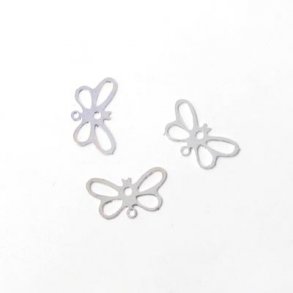Silhouette-charm, butterfly w. eye and hole 13x7mm, 40pcs.