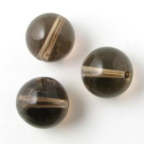 Rauchquarz Perle, klar dunkelbraun, 12 mm, 6 Stk.