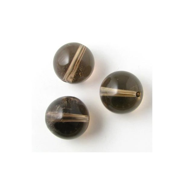 Røgkvarts perle, 12 mm, 6 stk.