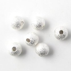 Stardust perlen, versilbertes Messing, 6 mm, 10 Stk.