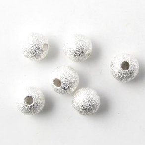 Stardust perlen, versilbertes Messing, 6 mm, 10 Stk.