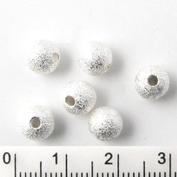 Stardust perlen, versilbertes Messing, 6 mm, 10 Stk.