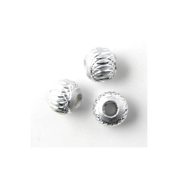Aluminium-Perlen, silberfarben, gro&szlig;es Loch, 10 mm, 2 Stk.
