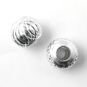 Aluminium bead, silver-coloured, large hole, 12mm., 2pcs.
