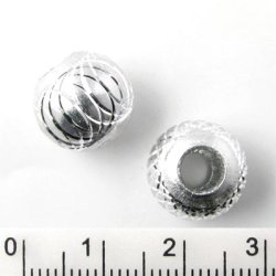 Aluminium-Perlen, silberfarben, gro&szlig;es Loch, 12 mm, 2 Stk.