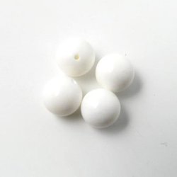 Candy jade, blank hvid, rund, 6 mm, 10 stk