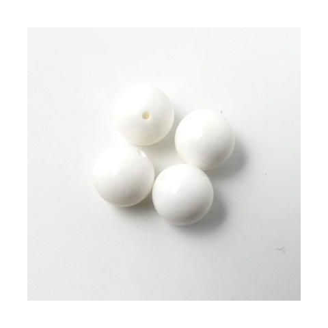 Candy-Jade, glänzend, weiß, rund, 6 mm, 10 Stk.