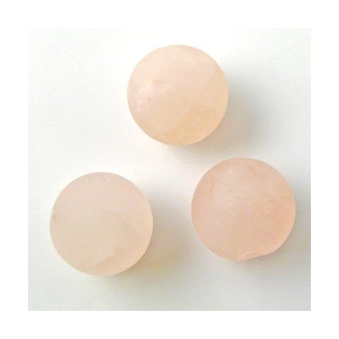 Rose quartz, bead, round, light pink, frosted, 8mm, 6pcs.