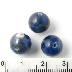 Sodalite, blue-white speckled round bead, 12mm.