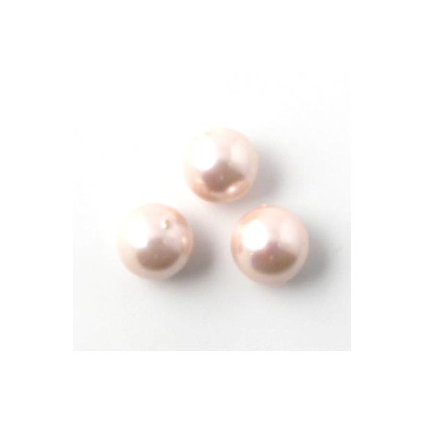 Shellpearls, rund, rosa/pfirsich, 10 mm, 4 Stk.