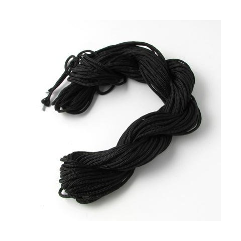 Polyestersnor, sort 1,5 - 2 mm, 12 m pose