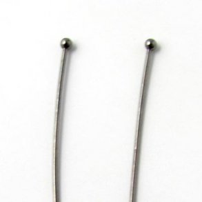 Nietstifte mit Kugel, schwarzes Silber, 45x0,5x1,5 mm, 10 Stk.