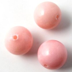 Candy-Jade, hellarosa, runde Perle, Durchmesser 14 mm, 6 Stk.