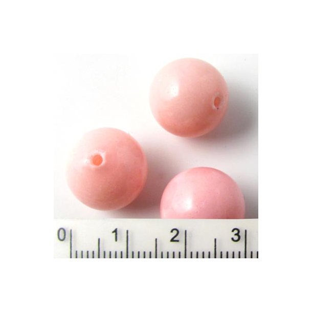 Candy-Jade, hellarosa, runde Perle, Durchmesser 14 mm, 6 Stk.