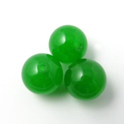 Jade-Perle, ganzer Strang, grasgr&uuml;n, rund, 8 mm, ca. 50 Stk.