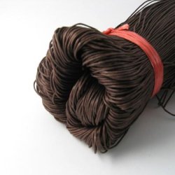 Wachsschnur aus Baumwolle, dunkelbraun, Dicke 2 mm, 50 Meter