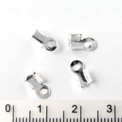 Endklemme f&uuml;r 1,5-2,5 mm band, versilbertes Messing, 9 mm, 20 Stk