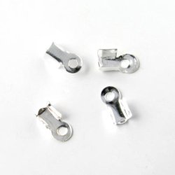 Endklemme f&uuml;r 1,5-2,5 mm band, versilbertes Messing, 9 mm, 20 Stk