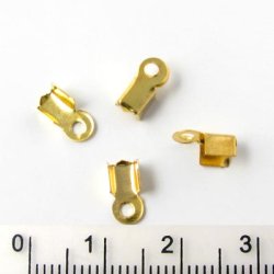 End-Klemmen f&uuml;r Schnurende, vergoldetes Messing, 9 mm, 20 Stk