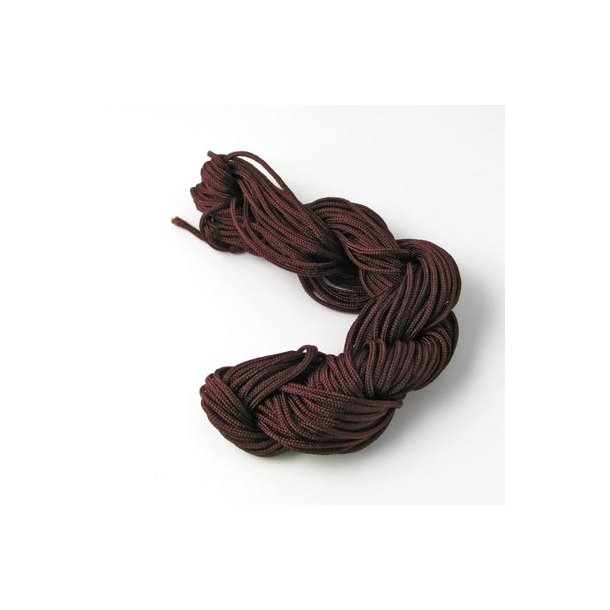 Nylon cord, dark brown, 1,5-2mm, bundle, 16m.