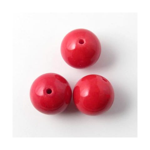 Candy jade, red, 12mm, 6pcs.