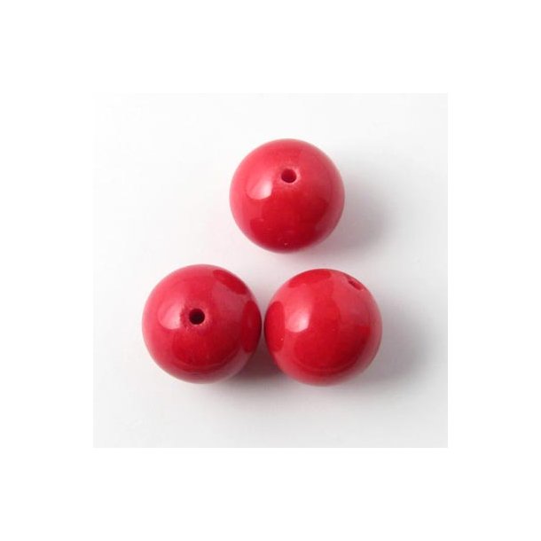 Candy-jade, rød, 12 mm, 6 stk
