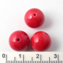 Candy-jade, rød, 12 mm, 6 stk