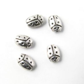 Tibetan silver, ladybug, 7x3mm, 25pcs.