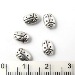 25 Stk., Tibetanisches Silber, Marienk&auml;fer, 7x3 mm