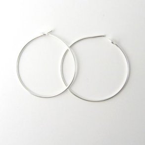 Kreole, versilbertes Messing, 20x0,7 mm. 6 Stk.