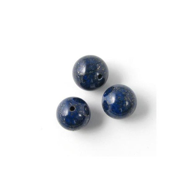 Lapis lazuli, deep blue with sparkles, round, 10mm, 6pcs.