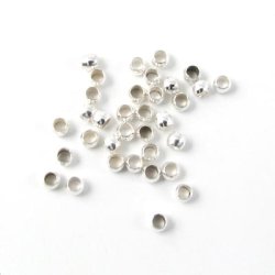 Zwischenperlen / Quetschperlen, gro, versilbert, 3x4 mm, Lochgre 3 mm, 150 Stk