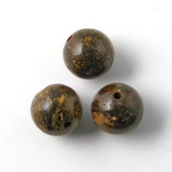 Bronzite, round bead, A-grade, 10mm, 6pcs.