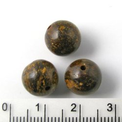 Bronzite, round bead, A-grade, 10mm, 6pcs.