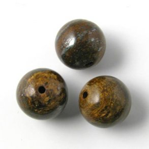 Bronzit, Steinperle, braun, rund, 6 mm. 10 Stk