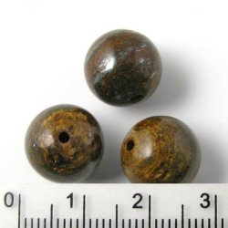 Bronzit, Steinperle, dunkel braun-golden, rund, 8 mm. 6 Stk