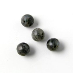 Larvikit, runde Perle, 6 mm. 10 Stk.