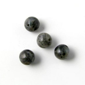 Larvikit, runde Perle, 6 mm. 10 Stk.