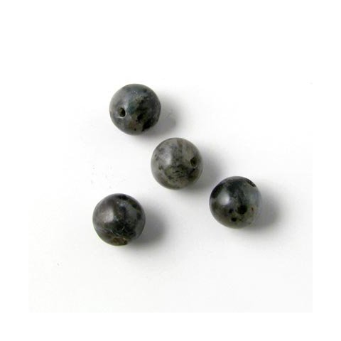 Larvikit, runde Perle, 6 mm. 10 Stk.
