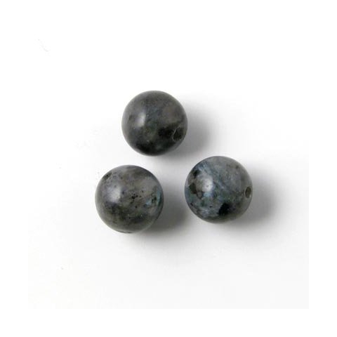 larvikit, rund perle, grå changerende, 8 mm. 6 stk.