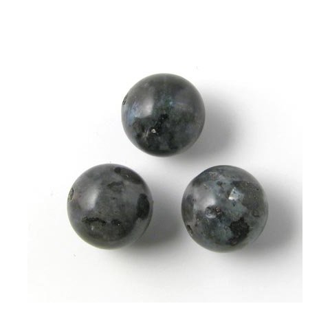 Larvikite, round bead, 10mm, 6pcs.