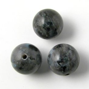 Larvikite, round bead, 12mm, 6pcs.