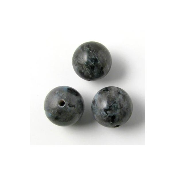 Larvikite, round bead, 12mm, 6pcs.