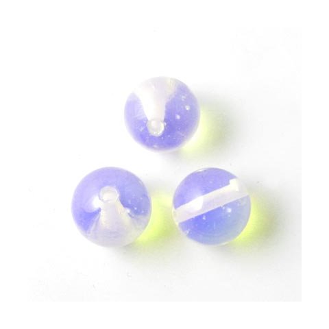 Opalit (imiteret) svag lilla, rund perle, 10 mm. 6 Stk.