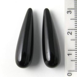 Shellpearls, Tropfen, lang, schwarz, 8x30 mm, angebohrt