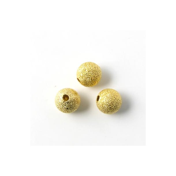 Gilded brass stardust bead, 4mm, 10pcs.