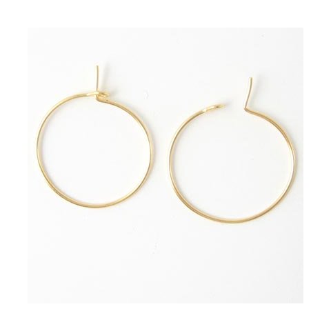 Hoop, forgyldt rustfrit stl, 20x0,7 mm. 6 stk