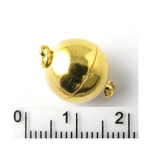 Magnetls kugle, forgyldt stl, lngde 19 mm, diameter 12 mm, 1 stk.