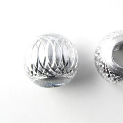 Aluminium-Perlen, silberfarben, gro&szlig;es Loch, 14 mm, 2 Stk.